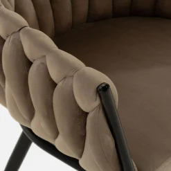 Krzesła| Krzesło welurowe LIANA szarobeżowe