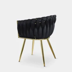 Krzesła|inny Krzesło welurowe na złotych nogach LIANA czarne