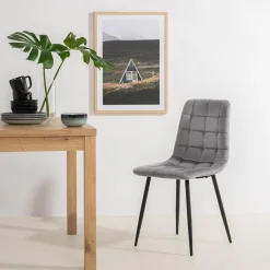 Krzesło welurowe szare ABADA