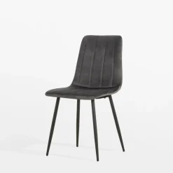 Krzesła| Krzesło welurowe szare ADEK