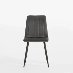 Krzesła| Krzesło welurowe szare ADEK