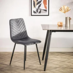 Krzesło welurowe szare ANUTO