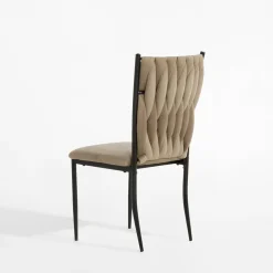 Krzesła|inny Krzesło welurowe szarobeżowe LIANA MINI