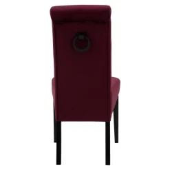 Krzesło welurowe z kołatką bordowe OREGON