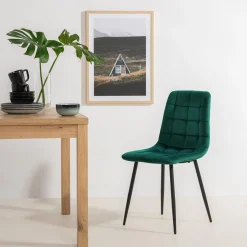 Krzesło welurowe zielone ABADA