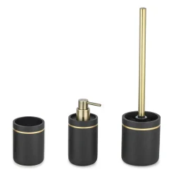 Akcesoria Łazienkowe|Akcesoria Łazienkowe|Estetica Kubek łazienkowy czarny ze złotym dekorem 10,1 cm