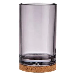 Akcesoria Łazienkowe|Akcesoria Łazienkowe| Kubek łazienkowy na podstawie z korka szary 12 cm