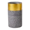 Akcesoria Łazienkowe|Akcesoria Łazienkowe| Kubek łazienkowy na szczoteczki piasek szaro-złoty 10 cm