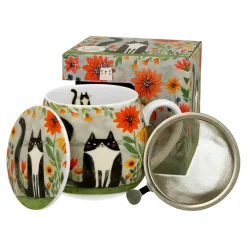 Kubek baryłka z zaparzaczem KOCI ŚWIAT ŁĄKA 430 ml