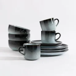 inny Kubek ceramiczny brązowo-szary MALAM 320 ml