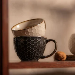 Prima Cucina Kubek ceramiczny czarny BRESCA JUMBO 440 ml