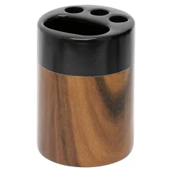 Estetica Kubek na szczoteczki ceramiczny czarno-brązowy