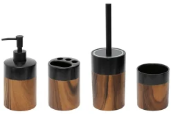 Estetica Kubek na szczoteczki ceramiczny czarno-brązowy