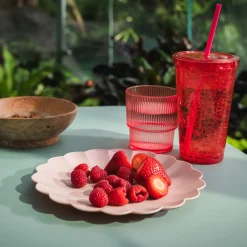 inny Kubek plastikowy ze słomką czerwony 500 ml