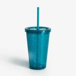 Grill I Piknik|inny Kubek plastikowy ze słomką niebieski 500 ml