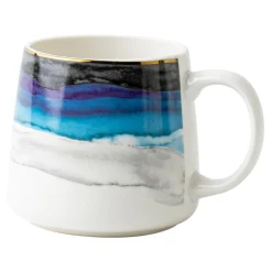 Szklanki I Kubki|inny Kubek porcelanowy akwarela lazur 380 ml