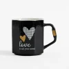 Szklanki I Kubki|inny Kubek porcelanowy LOVE czarny 330 ml