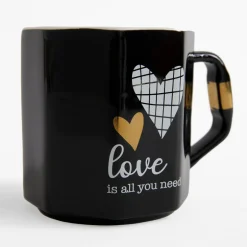 Szklanki I Kubki|inny Kubek porcelanowy LOVE czarny 330 ml