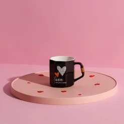 Szklanki I Kubki|inny Kubek porcelanowy LOVE czarny 330 ml