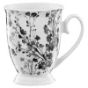 Szklanki I Kubki|Ambition Kubek porcelanowy w czarne kwiaty BLACK NATURE 300 ml