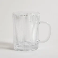 Szklanki I Kubki| Kubek szklany w prążki FIRENZA 350 ml