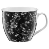 Kubek w kwiaty czarny BLACK NATURE 550 ml