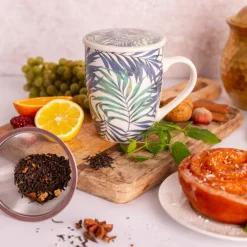 Szklanki I Kubki|inny Kubek z zaparzaczem i pokrywką LIŚCIE 340 ml