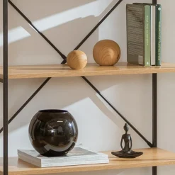 Estetica Kula dekoracyjna ceramiczna efekt jasnego drewna 8 cm