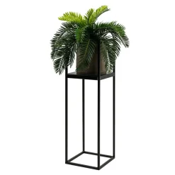 Donice, Osłonki I Kwietniki| Kwietnik metalowy loftowy czarny LILLIE 62 cm