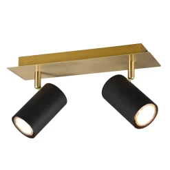 Listwy Oświetleniowe|Wszystkie Lampy Sufitowe| Lamp asufitowa listwa 2 reflektory czarno-złota MARLEY
