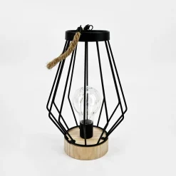 Zumaline Lampa dekoracyjna LED druciany klosz czarna 16x24 cm