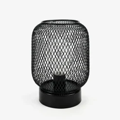 Lampy Stołowe|Zumaline Lampa dekoracyjna LED siatkowy klosz czarna 14x16,5 cm