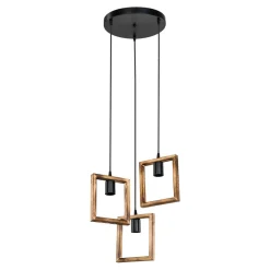 Lampa drewniana wisząca brązowa ATRIA 3
