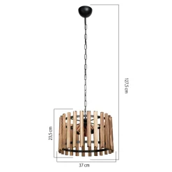 Lampa drewniana wisząca rustykalna AHLAT 37 cm