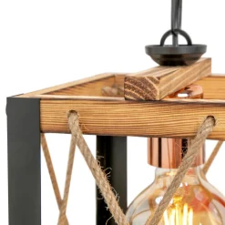 Lampa drewniana wisząca sześcian FARAH 20 cm