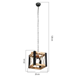 Lampa drewniana wisząca sześcian FARAH 20 cm
