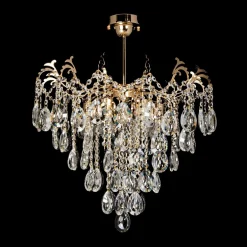 Żyrandole|Lampy Wiszące|inny Lampa kryształowa sufitowa glamour złota fi 58 cm
