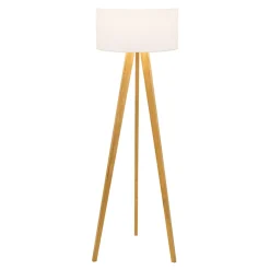 Spot - Light Lampa na drewnianym trójnogu abażur biały LOTTA