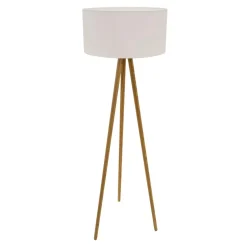 Spot - Light Lampa na drewnianym trójnogu abażur biały ENNIE