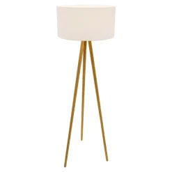 Spot - Light Lampa na drewnianym trójnogu abażur biały ENNIE