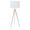 Lampy Podłogowe|TK Tomasz Krywult Lampa na drewnianym trójnogu abażur biały DOVE