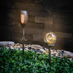 Lampy Ogrodowe|Lampy Ogrodowe|Zumaline Lampa outdoorowa solarna IP44 ciemnoszara 33 cm