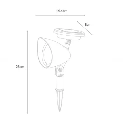 Zumaline Lampa outdoorowa solarna IP44 czarna 26 cm