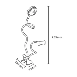 Zumaline Lampa pierścieniowa LED do selfie z klipsem czarna