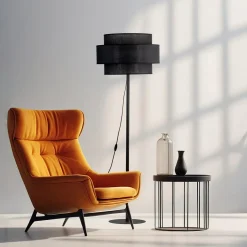 Lampy Podłogowe|TK Tomasz Krywult Lampa podłogowa abażur czarny CALISTO