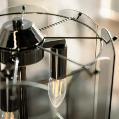 Zumaline Lampa podłogowa dymione szkło czarna NIRA