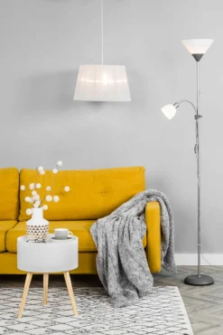 Lampy Podłogowe|PLATINET S.A. Lampa podłogowa E14 E27 podstawa szara