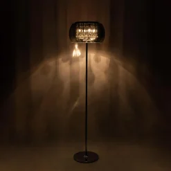 Zumaline Lampa podłogowa glamour z kryształkami chromowana CRYSTAL