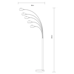 Zumaline Lampa podłogowa glamour złota ZODIAC 5