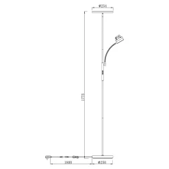 Zumaline Lampa podłogowa LED czarna MANDI